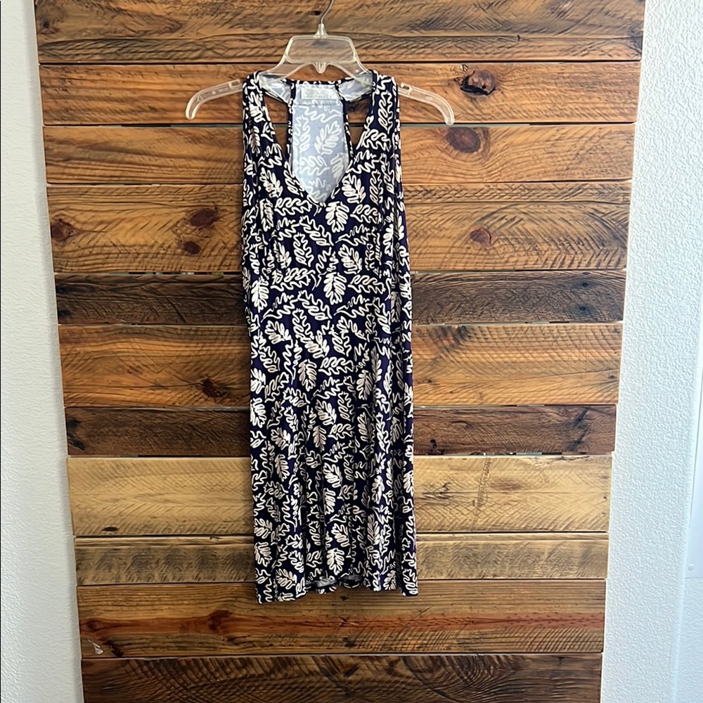 Racerback Dress - Navy/Purple and White